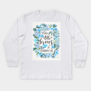 Big Brows - Blue Kids Long Sleeve T-Shirt